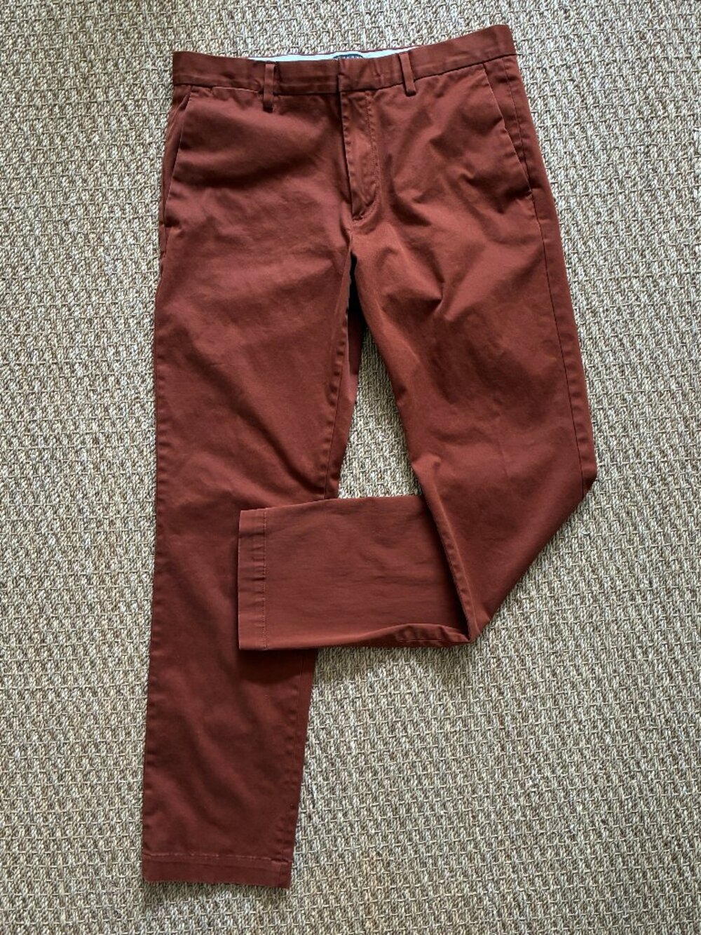 Banana Republic Men's Aiden Chinos Stretch Slim Fit, Burnt Sienna, Sz 34x34